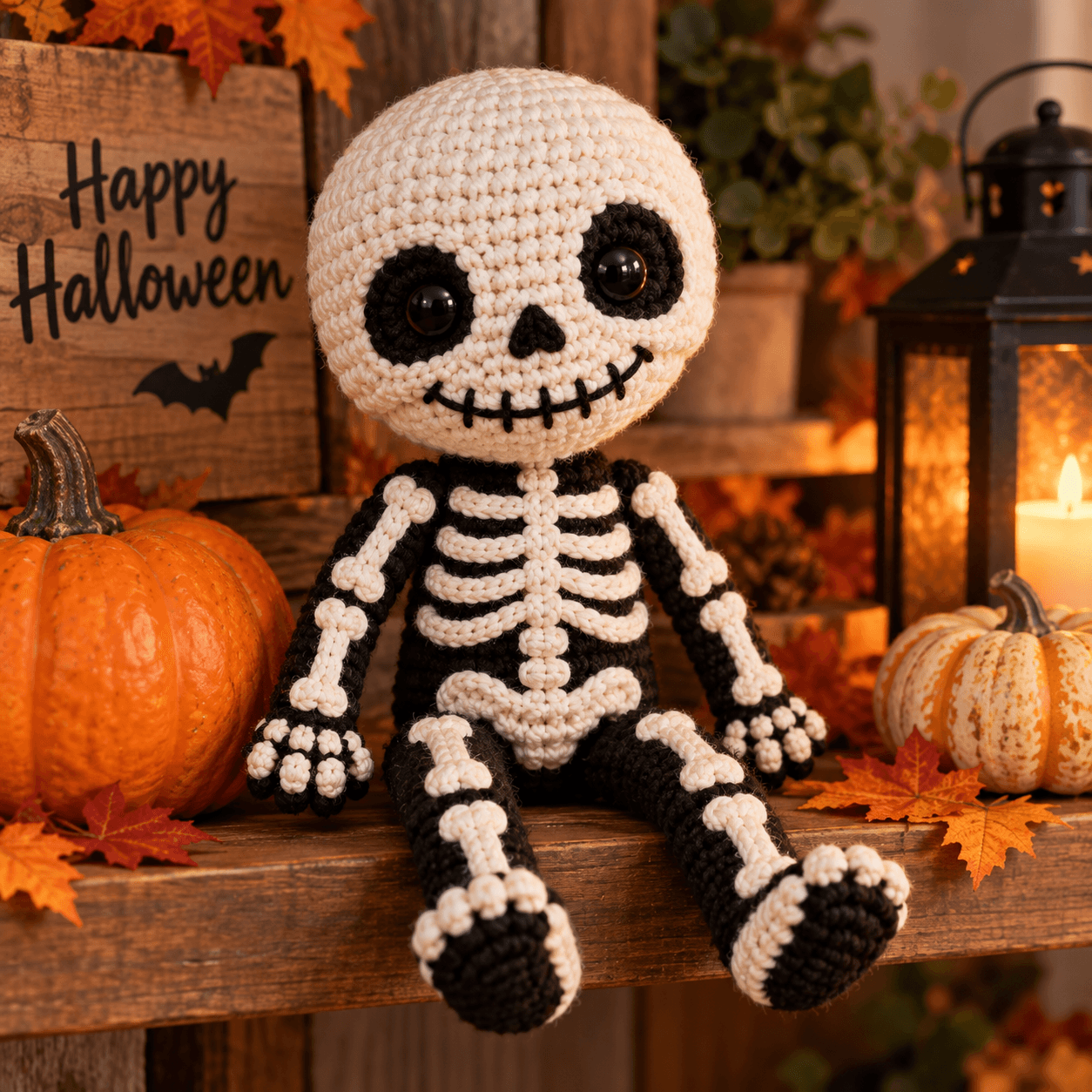Crochet Skeleton Pattern (Easy Amigurumi Halloween Skeleton)