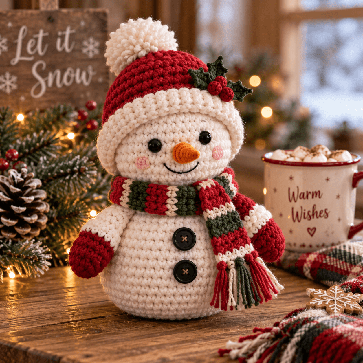 Crochet Snowman Pattern (Easy Amigurumi Winter Decor)