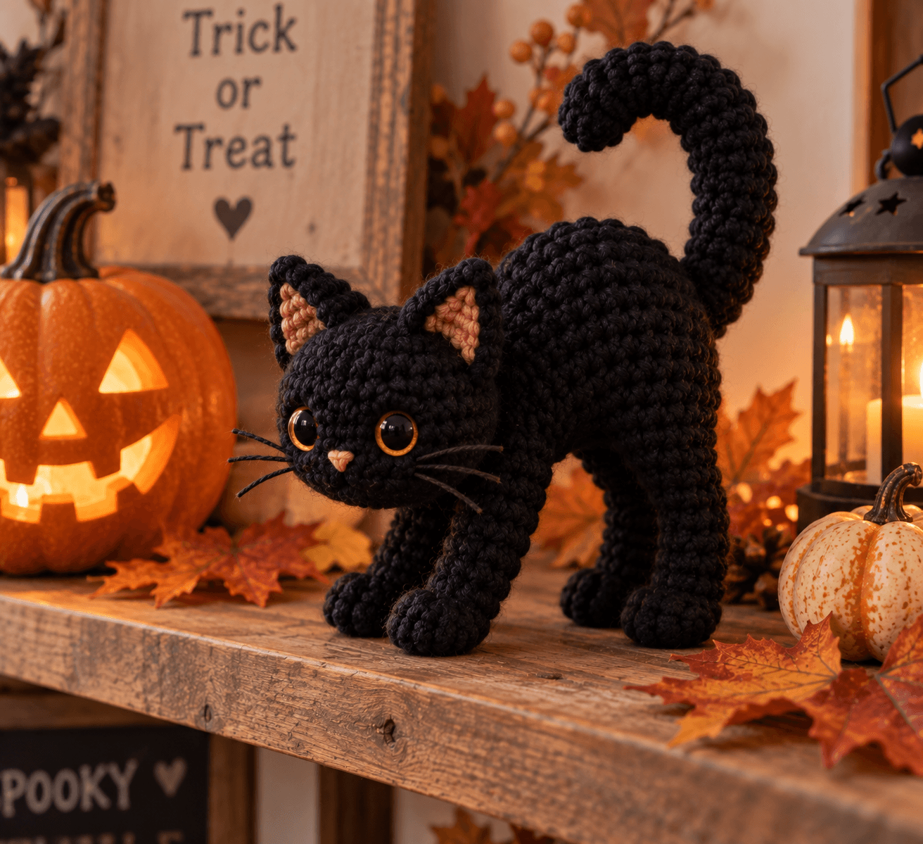 Crochet Black Cat Pattern (Easy Amigurumi Halloween Cat)