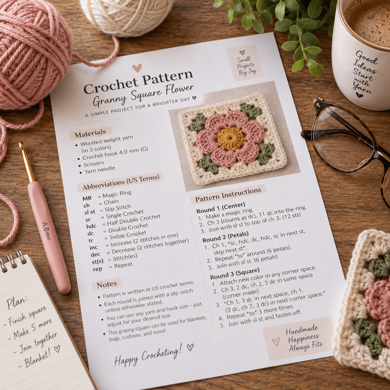 How to Read a Crochet Pattern: Abbreviations & Symbols Explained